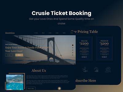 Cruise Booking Website design graphic design restaurant ship typography ui watersport