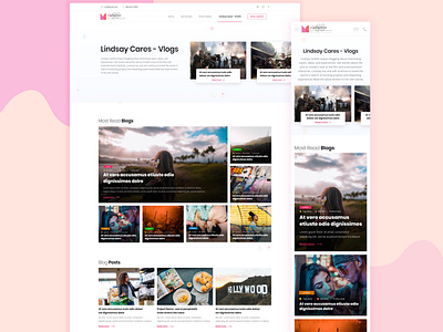 Vlogs- Blogs actress blogs colorful design minimal ui ux