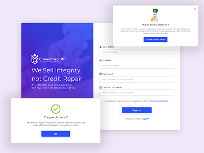 Register & Popups colorful design flat icons illustration minimal popup register form ui ux