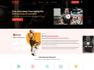 Devalon Fitness website (Personal Training) branding colorful design fitness gym homepage landingpage minimal personaltraining ui userexpirence userinterface ux workout