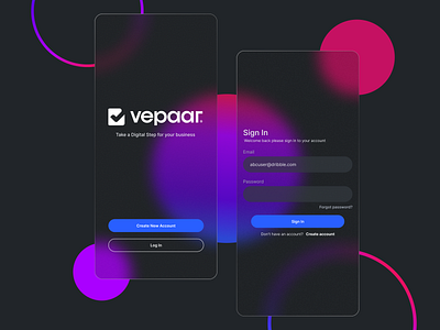 Vepaar App Dark-mode concept 7span app darkmode design graphic design neon ui ux