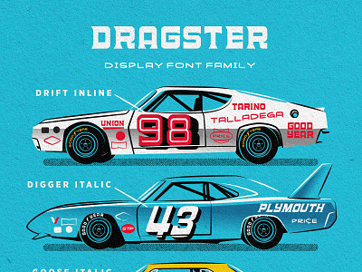 DRAGSTER Font Family font illustration typography