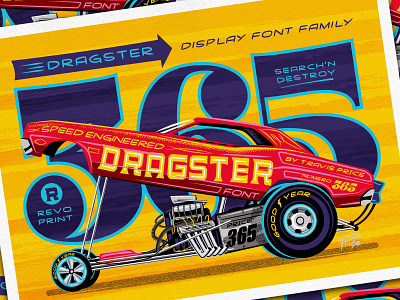 DRAGSTER PRINT vector illustration hotrod