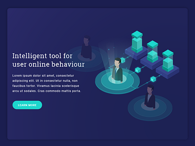 User Data - home page 3d analyse concept connection data science homepage isometric landing page technology user data