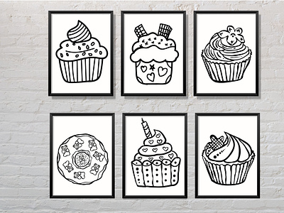 Hand Drawn cupcake vector clipart cupcake design graphic design illustration line art vector watercolor