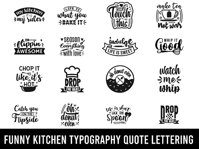 Funny Kitchen hand drawn quote for t-shirt deign