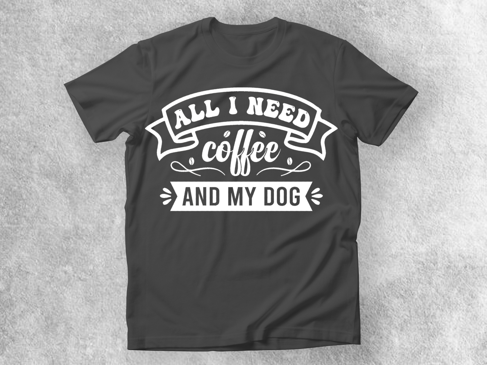 All i need coffee and my dog vintage typography t-shirt design by ...