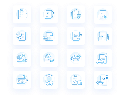 Insurance Application Icon blue car car insurance cards cart design digital files folders health health insurance icons illustration insurance logo money wallet