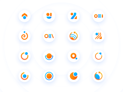 Z to One abstract abstract art art design flat icon illustration logo mark minimalist onboarding orange and blue sarcastic set type vector xcarbon