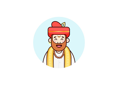 Avatar_Pune avatar charactor coolcolours culture dribbble happy icon illustration india logo maharashtra man onbording outline pandit profile image pune sarcastic ui vector