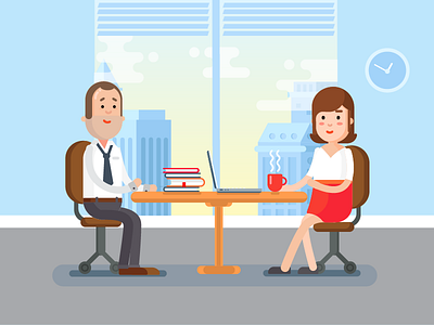 Colleague business chat environment illustration man office teamwork vector woman work workplace