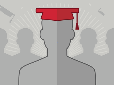 Graduation Support flat illustration starburst