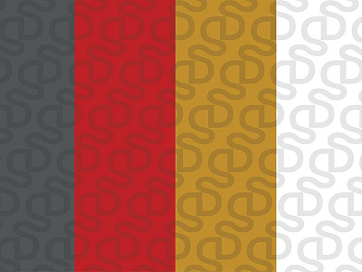 Pattern Time branding gold gray logo patter red repeat repeatable white