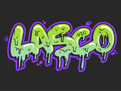 LASCO Logo boogers bright bubbles drippy drips green gross illustration logo rad slime