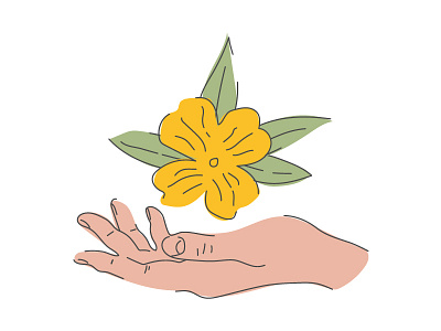 Primrose flower hand hands leaves primrose