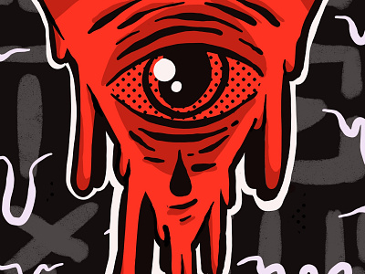 Pizza Box all seeing eye drips eye pizza pizza box procreate