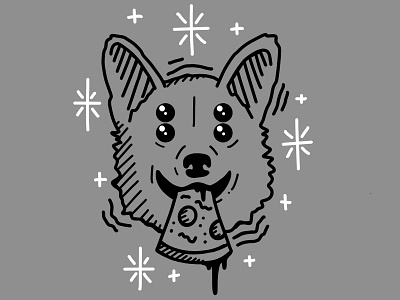 Good boy corgi dog illustraion procreate