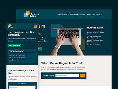 DegreesOnline.com bio sans branding bubble desktop flat mobile online raleway site website website design