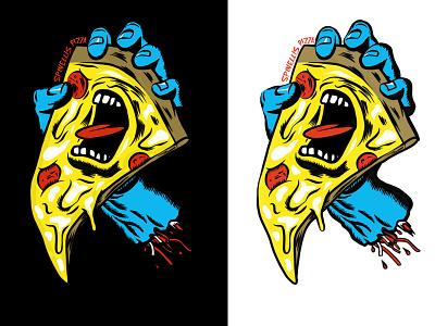 Pizza Hand hand illustration pizza pizzeria procreate santa cruz screaming hand shirt design skateboard skateboarding
