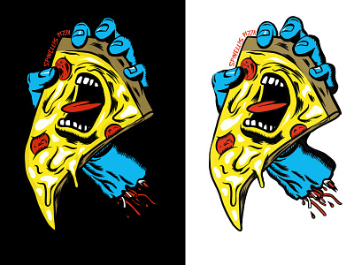 Pizza Hand hand illustration pizza pizzeria procreate santa cruz screaming hand shirt design skateboard skateboarding