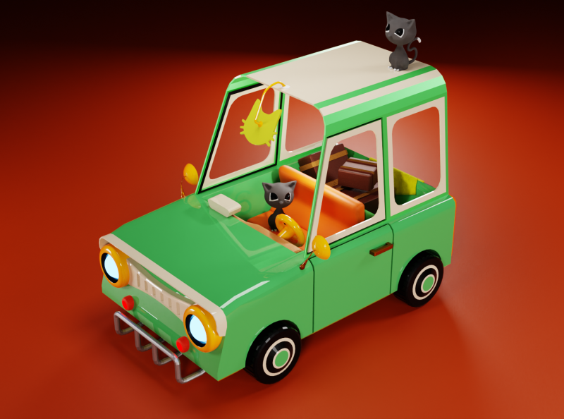 Low Poly Mini Car by Akira Jin on Dribbble