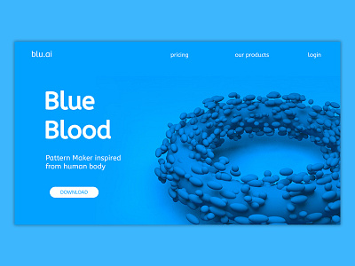 Blue Blood 3d ui ux webdeisgn