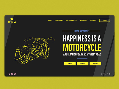 Garage yo - Landing Page bikes illustration landing page ui ux uidesign uxdesign visual design web design website