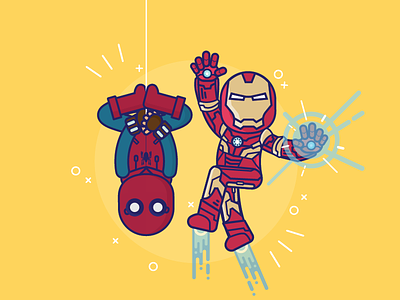 MARVEL's Peter & Uncle Tony illustration ironman marvel marvel comics parker peter peter parker spider man spiderman spiderman homecoming tony stark vector