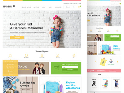 Kids Clothing Store clothing store ecommerce store kids store landing page design website design