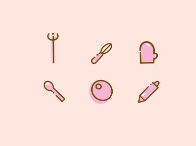 Sweety BAKE Icon Pack bake bakery cook graphic design icon icon design iconography illustration pastry pink procreate sweets symbols