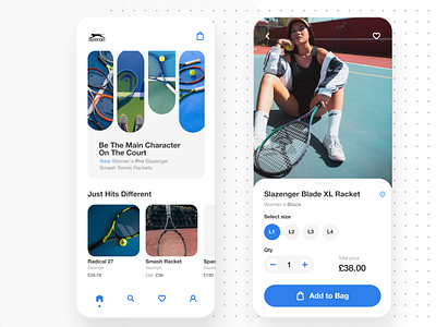 Slazenger Tennis Pro Hybrid Application app ecommerce ladies sport tennis ui