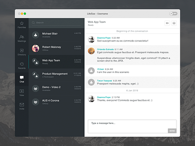 Chat Application app chat conference mac ui ux video