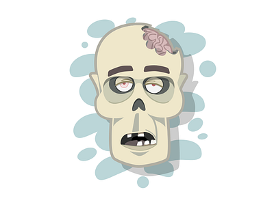 Head bite zombie brain cartoon cartoonized experiment line art sketch style stylized vector vector art zombie