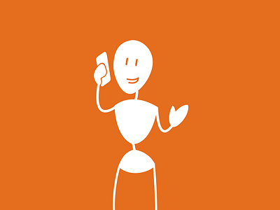 Calling character illustration orange phone sketch vector webdesign