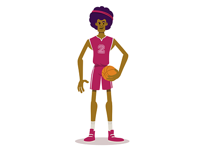 Basketball player full character athlete basketball cartoon character hair illustration player sketch wip