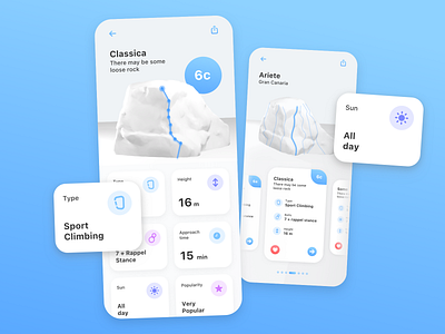 Climbing Topo App 3d climber climbing interaction design mobile app mobile app design mobile application mobile design mobile ui product product design rock climbing sport topo ui ui ux ui design uidesign uiux white