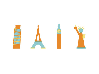 The Places You Will Go! eiffel tower france icon icons statue of liberty world