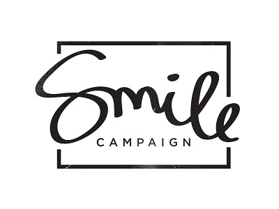 Smile Campaign Logo ad custom lettering logo orthodontics script smile type typography