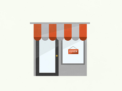 Lil' Shop of Love. door house icon illustration open shadows shop shops store town village windows