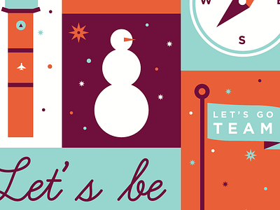 Let's Be Adventurers Illustration airport compass flying icon icons illustration plane snowflake snowman