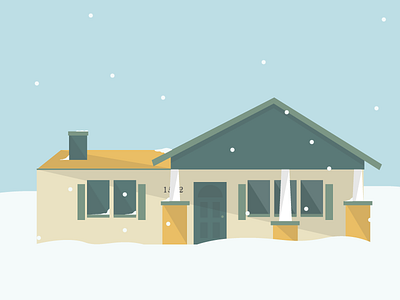 my crib. cold fun holiday house illustration snow winter