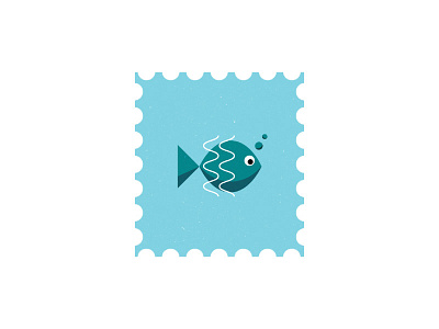 Just Keep Swimming fish icon illustration stamp