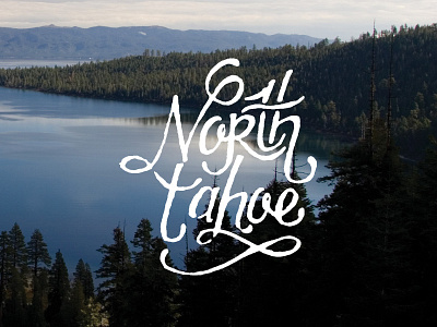 Gone Glamping. camping custom hand drawn lettering script tahoe type typography