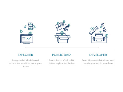 Icons for a website box computer data explore icons tools website