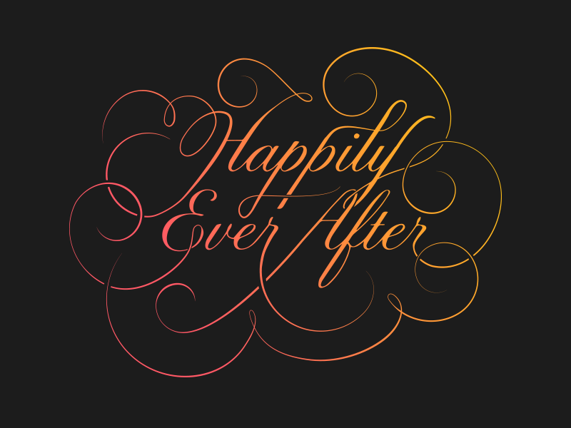 Marriage! hand letter custom font lettering typography script flourish gradient drawing