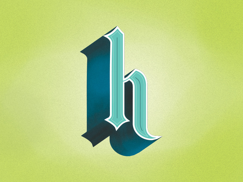 H is for Hello. typography line gothic serif type custom lettering