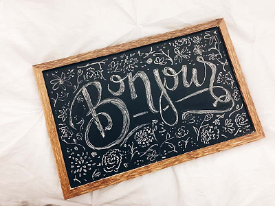 Bonjour! chalk sketch type typography