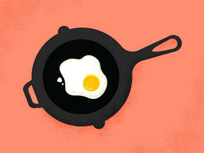 Can I add a fried egg, please? cast iron eggs illustration