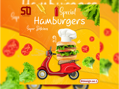 Sourena.design design fastfood food graphic design hamburger hot illustrator instagram photoshop pizza