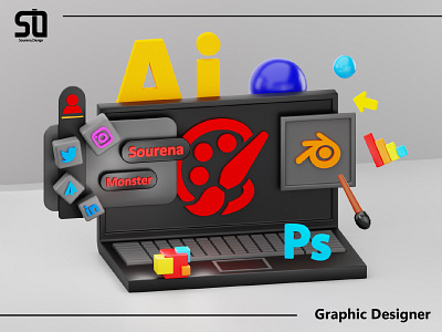 Graphic Designer 3d animation ble blender branding design graphic design illustration illustrator instagram logo photoshop